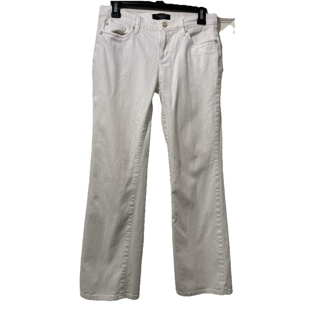 Talbots Petites Size 2P White Bootcut Jeans Low Rise Summer Casual Preppy
